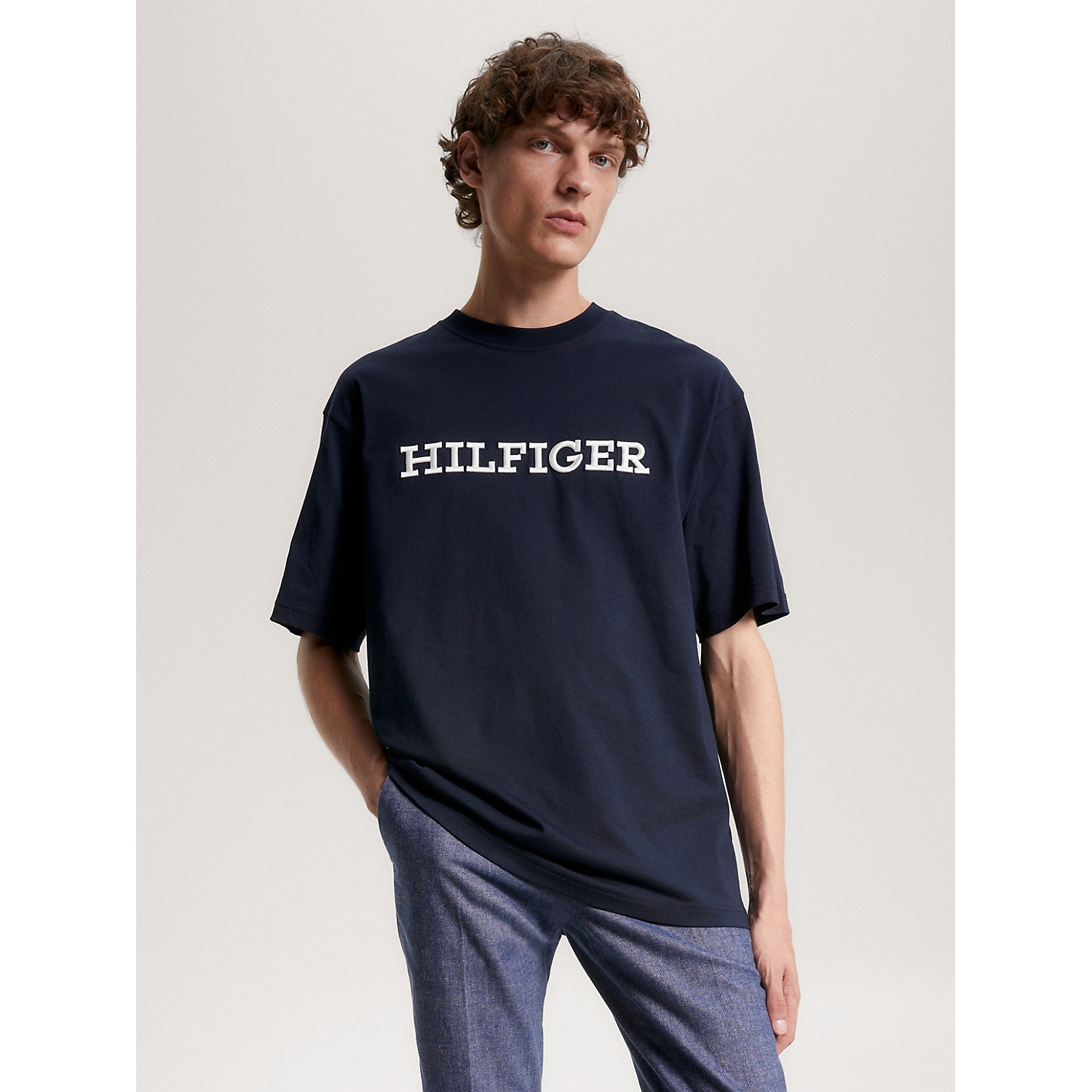 TOMMY HILFIGER Embroidered Monotype Logo T-Shirt